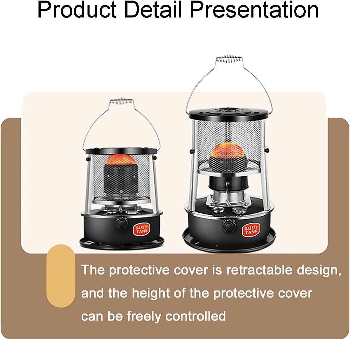 DUTIL Kerosene Stove Heater, Height Adjustable Non Electric Heaters for Indoor, Stainless Steel Oil Heater, with Portable Handle, with 8 Wicks 2 Pairs of Gloves - Image 4