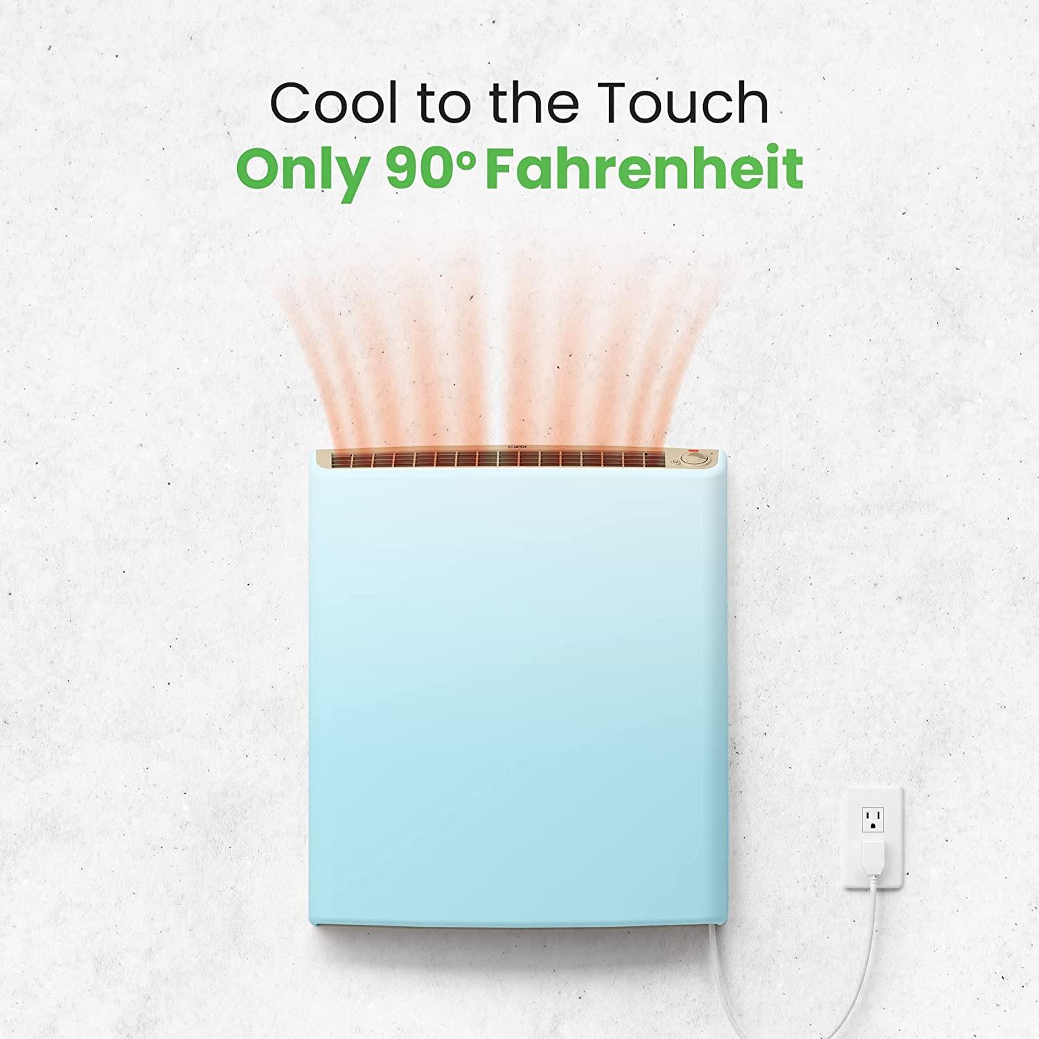 Envi Plug-in Electric Panel Wall Heater for Home, Energy Efficient, Child Safe, Quiet, Great for Bedrooms, Bathrooms, Office, Kitchen, Garage, Tip-Over Protection, Comfort-Level Adjustable Thermostat - Image 2