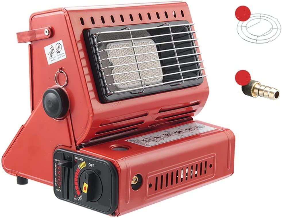 WJWA Outdoor Heater Cooker Gas Heater 1.3KW Mini Propane Heaters 90 Degree Rotatable Warmer, Lightweight for Ice Fishing Camping Tent Hunting (Color : Red)