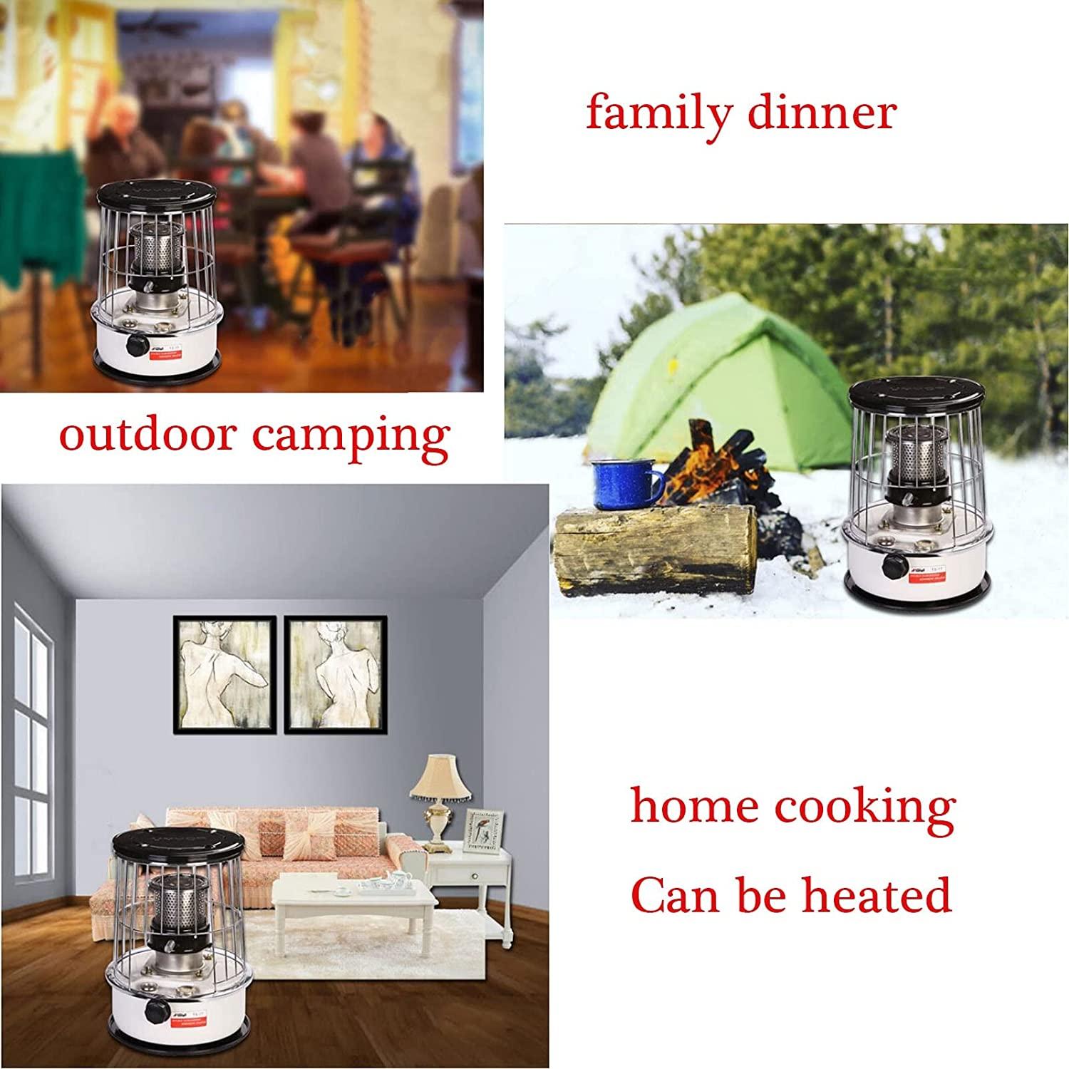keep warm White Large-Capacity Kerosene Stove Heater Glass Chimney Heating Area 25㎡ Suitable for Home Outdoor Camping Ice Fishing Cooking Utensils - Image 3