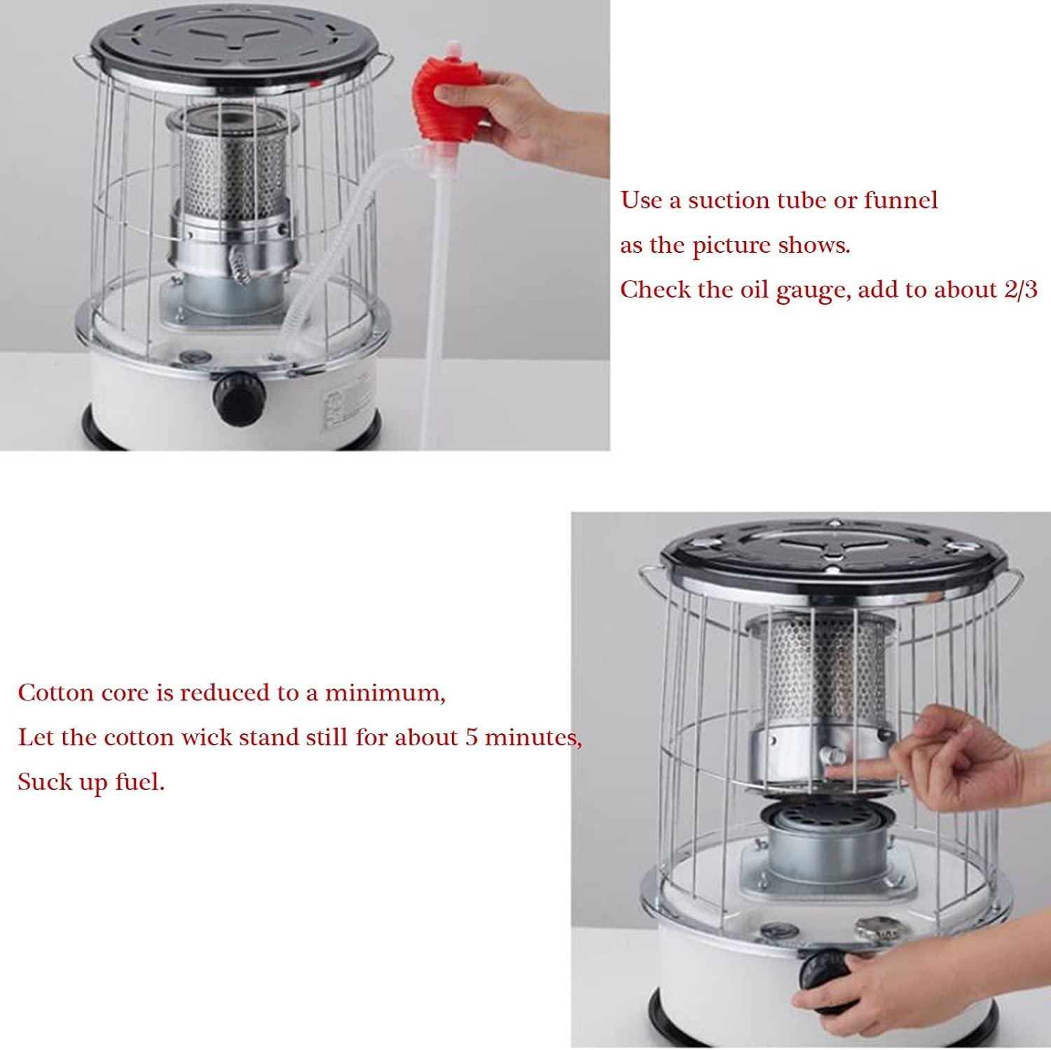 keep warm White Large-Capacity Kerosene Stove Heater Glass Chimney Heating Area 25㎡ Suitable for Home Outdoor Camping Ice Fishing Cooking Utensils - Image 5