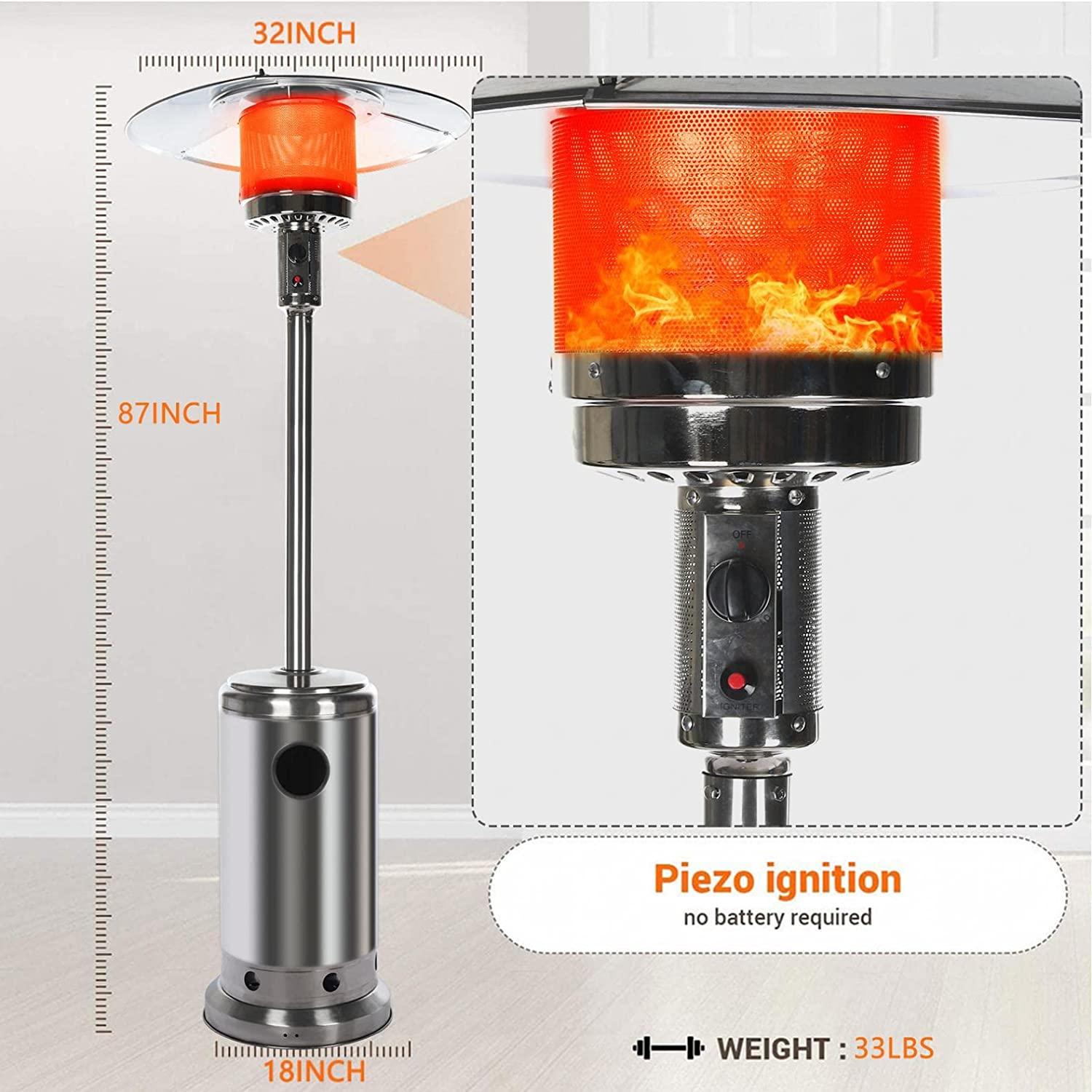 ZAIJMKD Portable Heater - Propane 46,000 BTU with Wheels for Home Piezoelectric ignition 17kg/37.47 lbs Kerosene Heaters for Indoor Use - Image 3