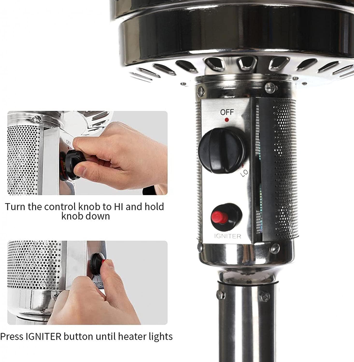 ZAIJMKD Portable Heater - Propane 46,000 BTU with Wheels for Home Piezoelectric ignition 17kg/37.47 lbs Kerosene Heaters for Indoor Use - Image 4