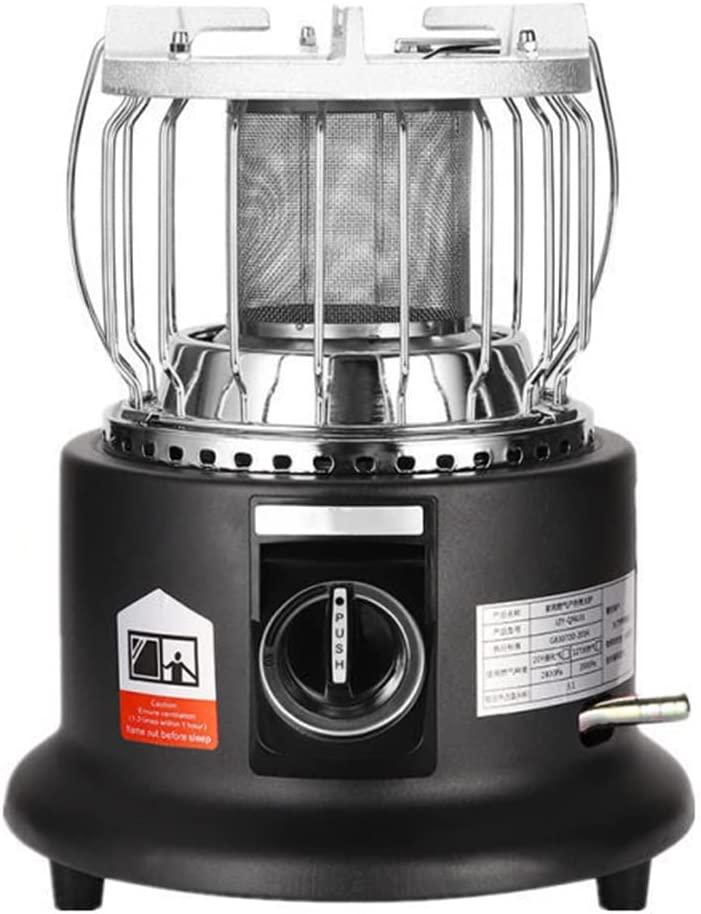 JOJAN 2 in 1 Portable Tent Heater, Butane/Propane Heater with Hose, Outdoor Camping Gas Stove, Compact Camp Space Heater, with Convenient Handle (Color : Black liquefied Gas, Size : Gas Stove)