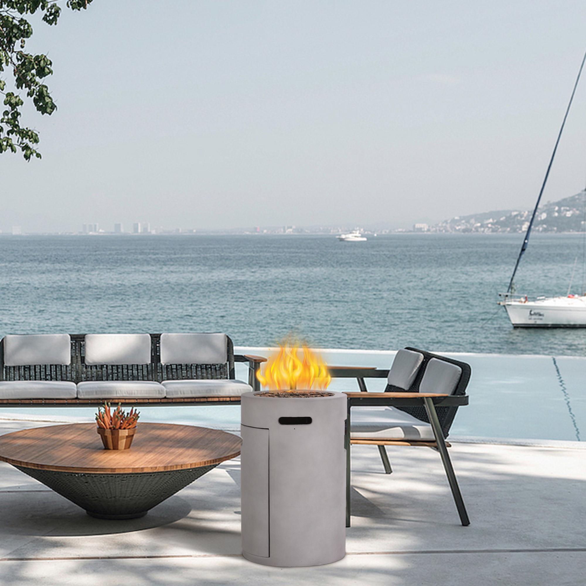 25'' Ore Powder 30,000BTU Adjustable Flame Propane Gas Fire Table with Waterproof Cover