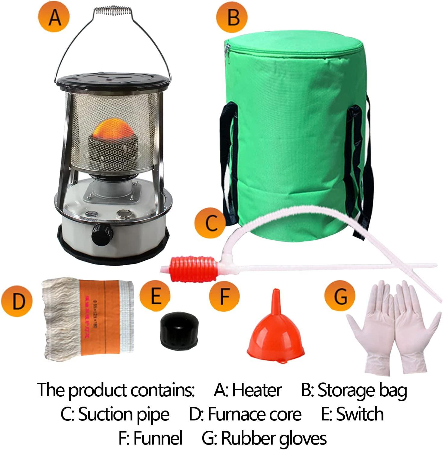 Kerosene Stove Heater, Portable Fuel Oil Heater, Stainless Steel Kerosene Stove Heaters with Stove Bag, Kerosene Heaters for Indoor, Outdoor, Camping,White2-4.5L - Image 6