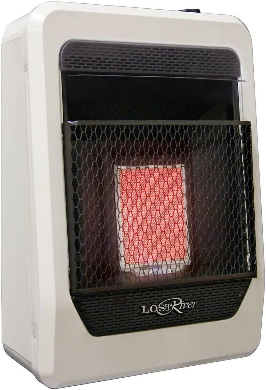 Lost River Natural Gas Ventless Infrared Radiant Plaque Heater - 10,000 BTU, Temperature Control - Model# LR1TIR-NG-R (Renewed)