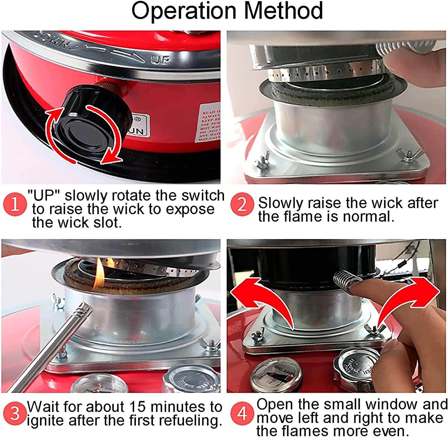 Kerosene Space Heaters Stove, 2600W Portable Efficient Camping Stove, 9000 BTU/H Indoor Kerosene Heater, Non Electric Heaters for Indoor Outdoor Patio Camping Ice Fishing Survival Emergency - Image 7