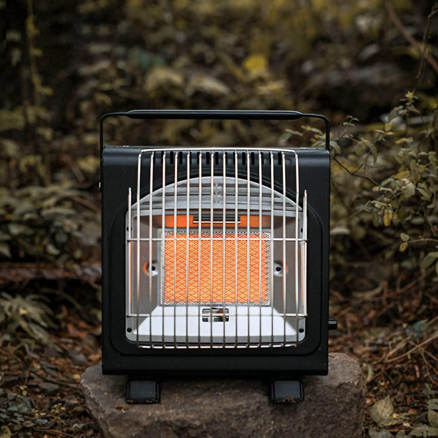 Portable Space Heater, Outdoor Camping Gas Stove Camping Tent Heater, Heater Camping Stove Cooker, Gas Heater for Portable Camping Stove(Black/Orange) (Color : Black)