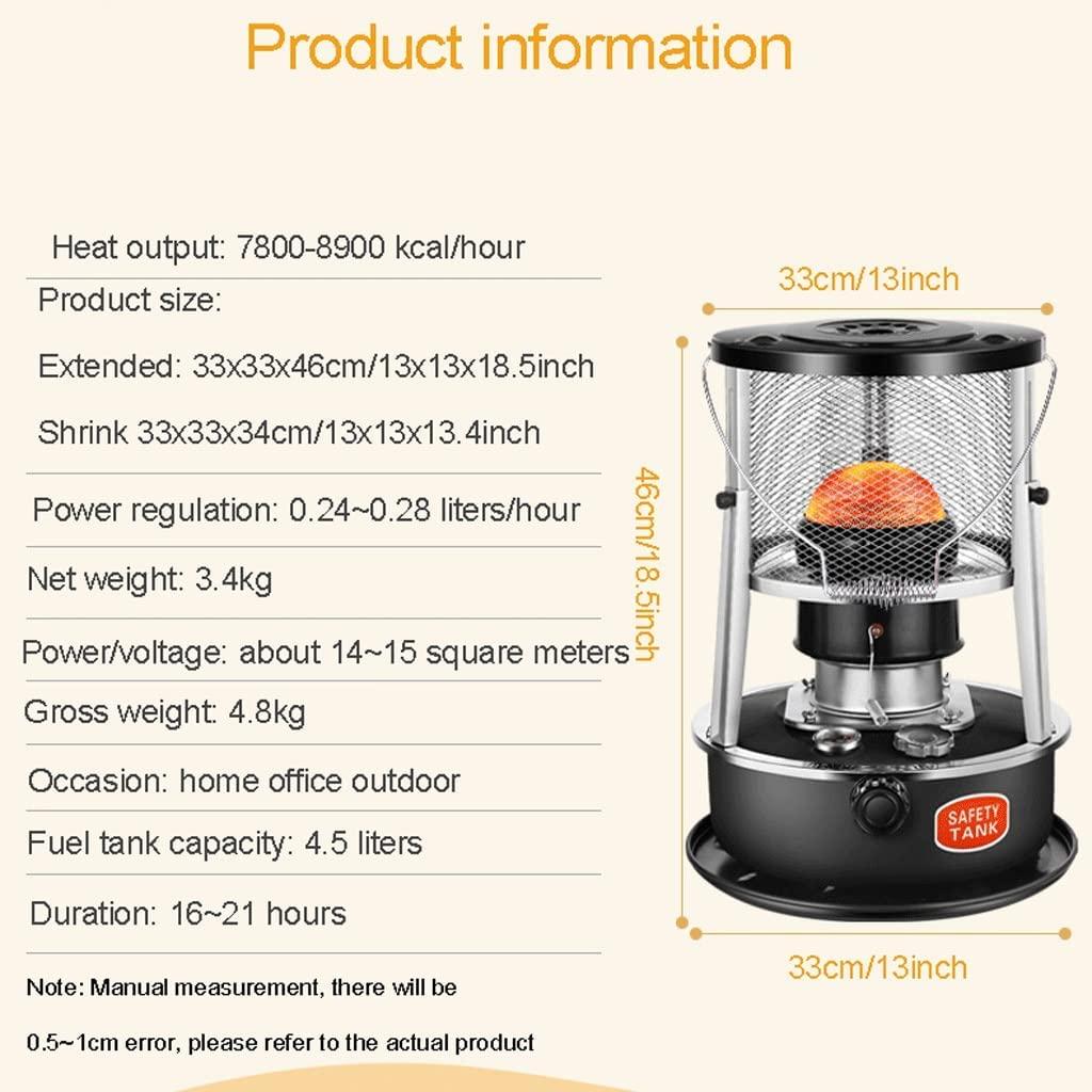 TXNNYLF Portable Kerosene Stove Heater for Camping, Large Lightweight Stainless Steel Oil Heater Glass Burner Kerosene Stove Heater with Automatic Extinguisher for Indoor Outdoor - Image 9