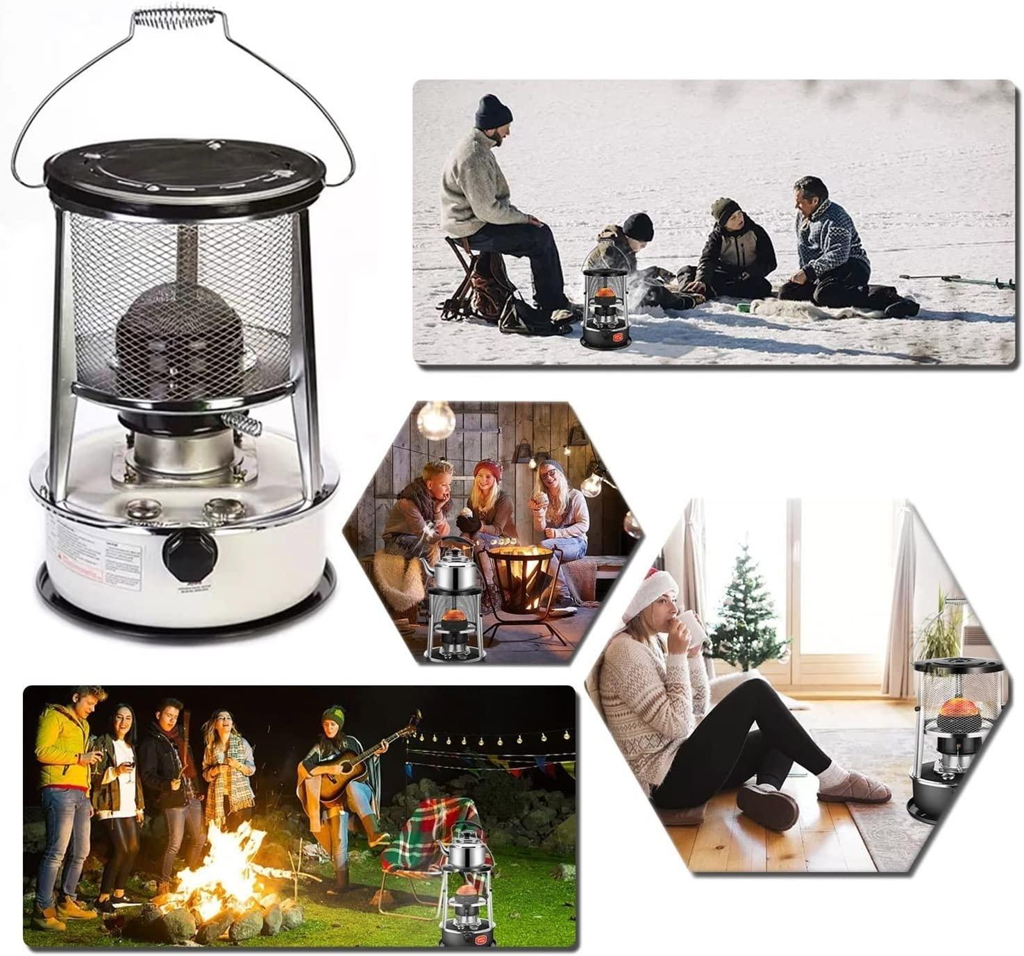 Kerosene Heater For Indoor Outdoor Patio Camping Deck Home, Portable Efficient Paraffin Heaters, Kerosene Space Heaters With Portable, Camping Oil Heaters With 6 Wicks ( Color : White Capacity 6L ) - Image 5