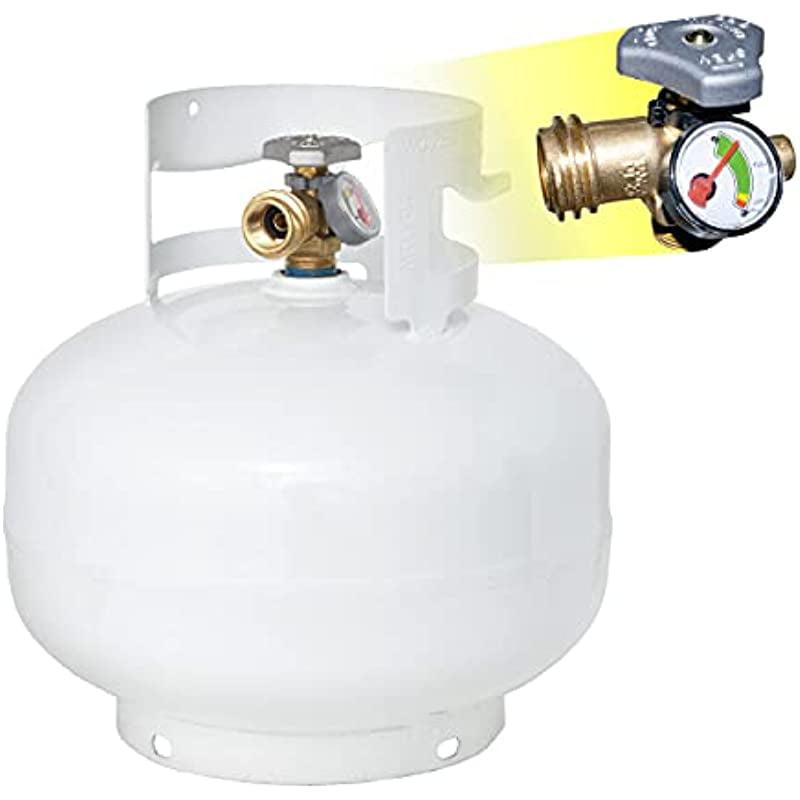Flame King YSN11SQT 11 Pound Propane Tank Cylinder Squatty with Type 1 OPD Valve, White
