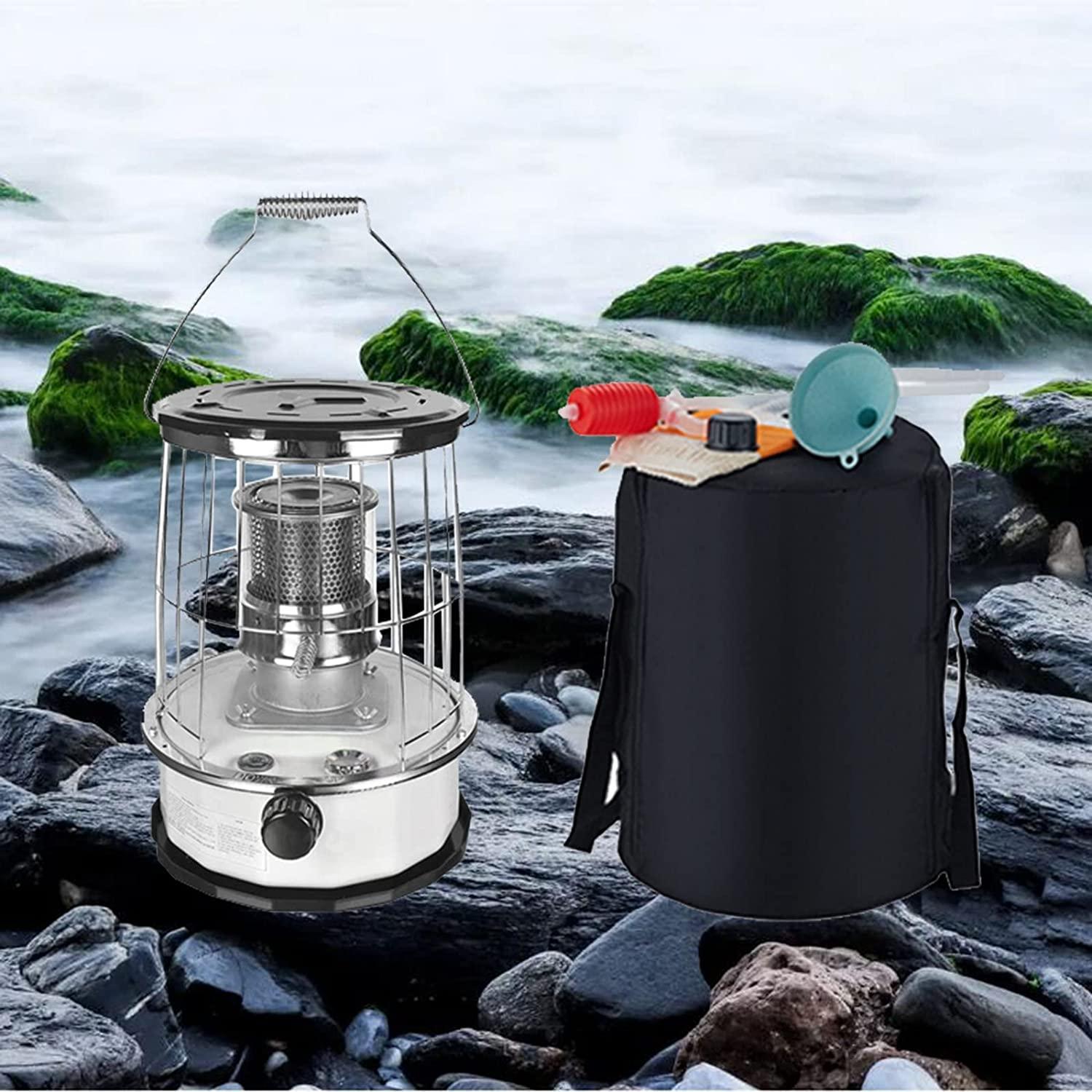 keep warm White Kerosene Stove Heater Oil Capacity 6 L Fuel Consumption 0.2~0.25L/H Suitable for Home Outdoor with Storage Bag + Kerosene Stove