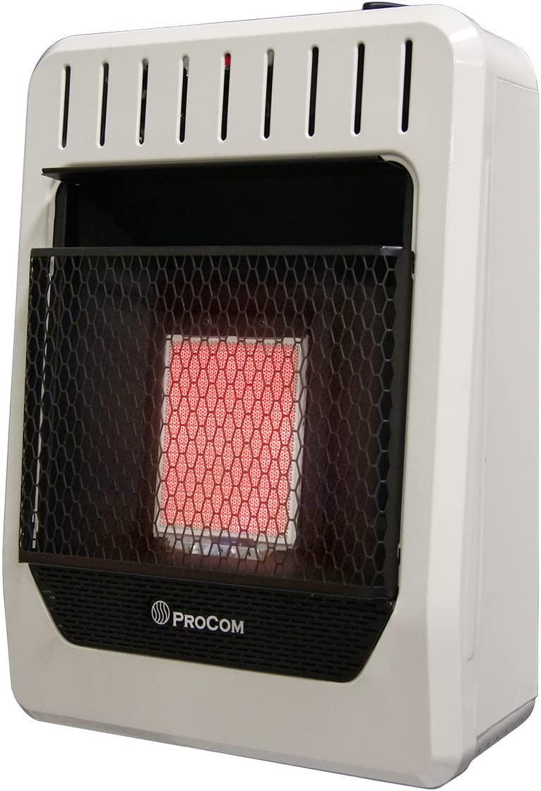 ProCom Natural Gas Ventless Infrared Plaque Heater - 10,000 BTU, Manual Control - Model# MN1PHG-R (Renewed)