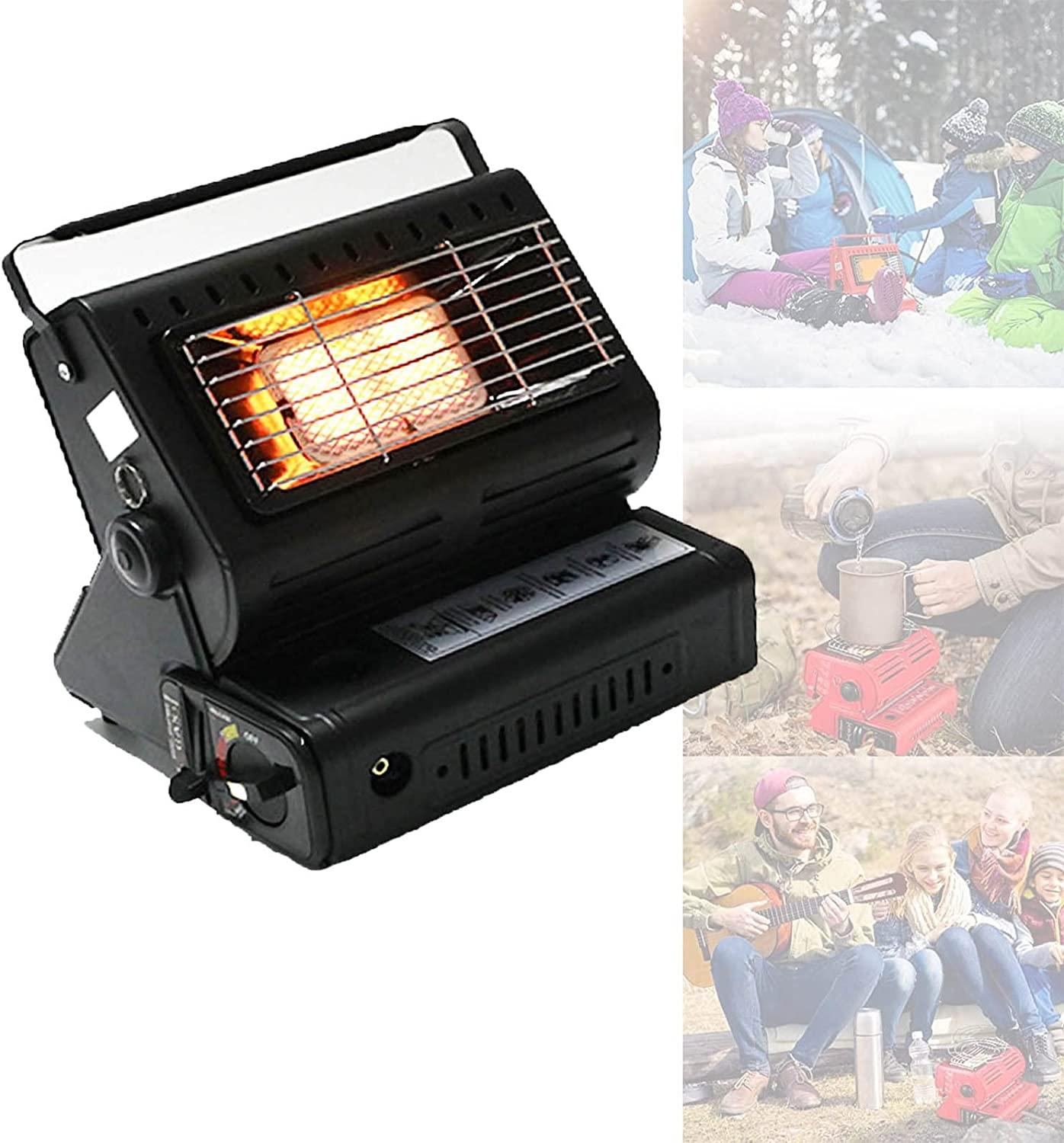 STCK Camping Gas Heater, Outdoor Butane Heater, Gas Heater Portable, Camping Warmer, Gas Heater for Camping Caravan Tent Fishing(Black/Red) (Color : Black)