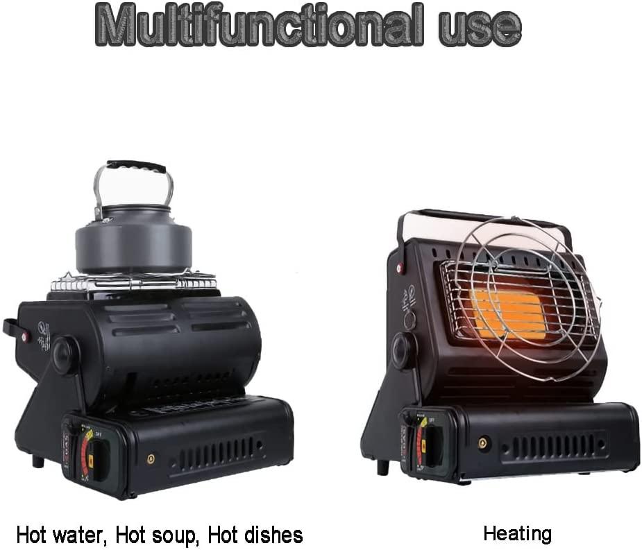 Portable Butane Heater Stove, Outdoor Warmer Propane Butane Tent Heater, 2 in 1 Propane Heater/Stove for Camping Fishing, Hiking, Fishing (Color : Black) - Image 4