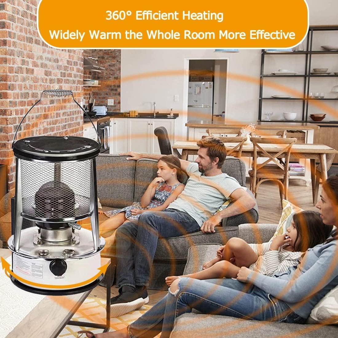 Lnder 4.6L/6L Kerosene Heater Stove Outdoor Camping Oil Heater Portable Kerosene Heating Burner Tent Emergency Heaters,Patio Christmas Party (Size : 6L/White) - Image 3