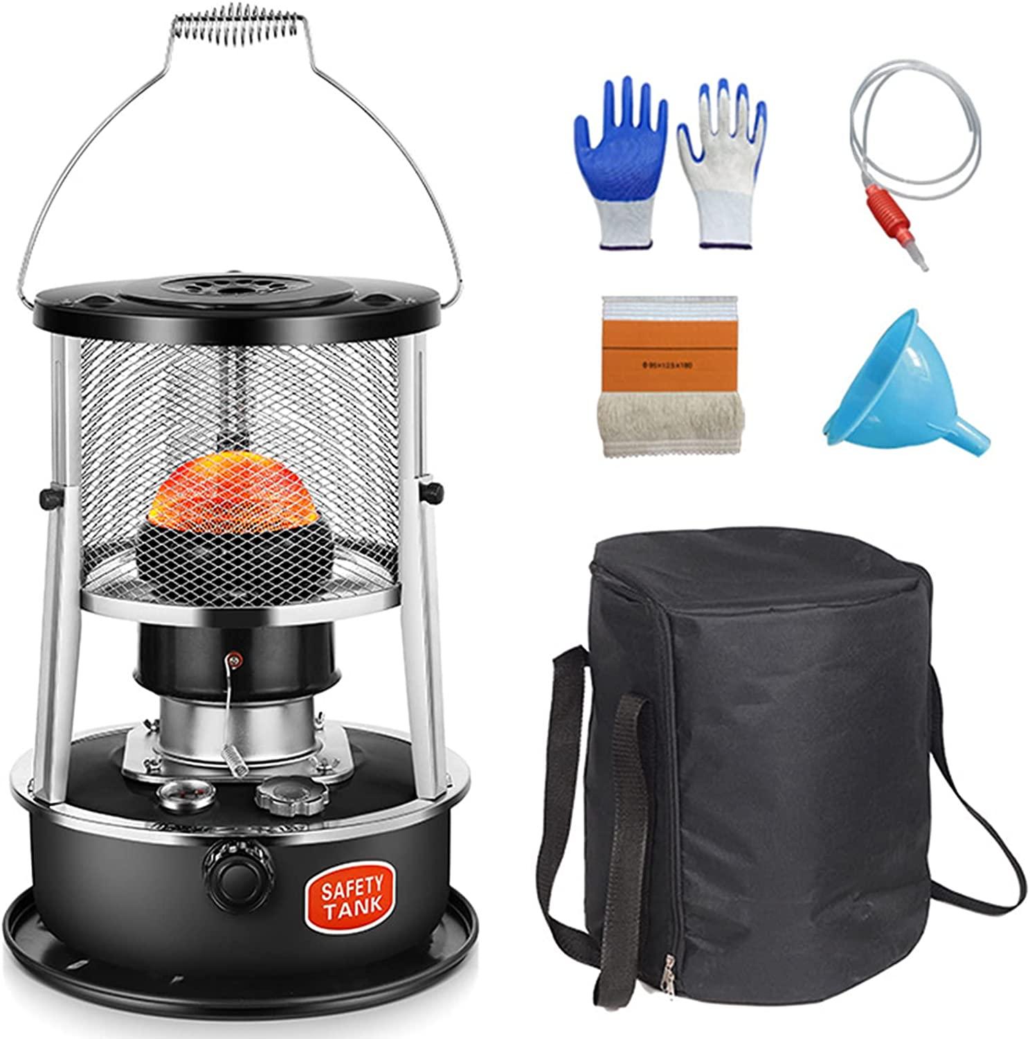 Kerosene Heater for Indoor Outdoor Use, Portable Multifunctional Stove with Storage Bag, Kerosene Stove Heater for Camping Hiking Survival Emergency Patio, Great Heat Output (Black A)