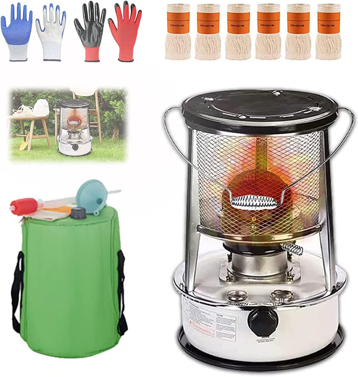 Mobile Camping Stove, Non Electric Kerosene Heaters, Efficient Kerosene Stove Burner, 2600W Heating Power, 6L, Adjustable Firepower, Emergency Stove, with 6 Wicks