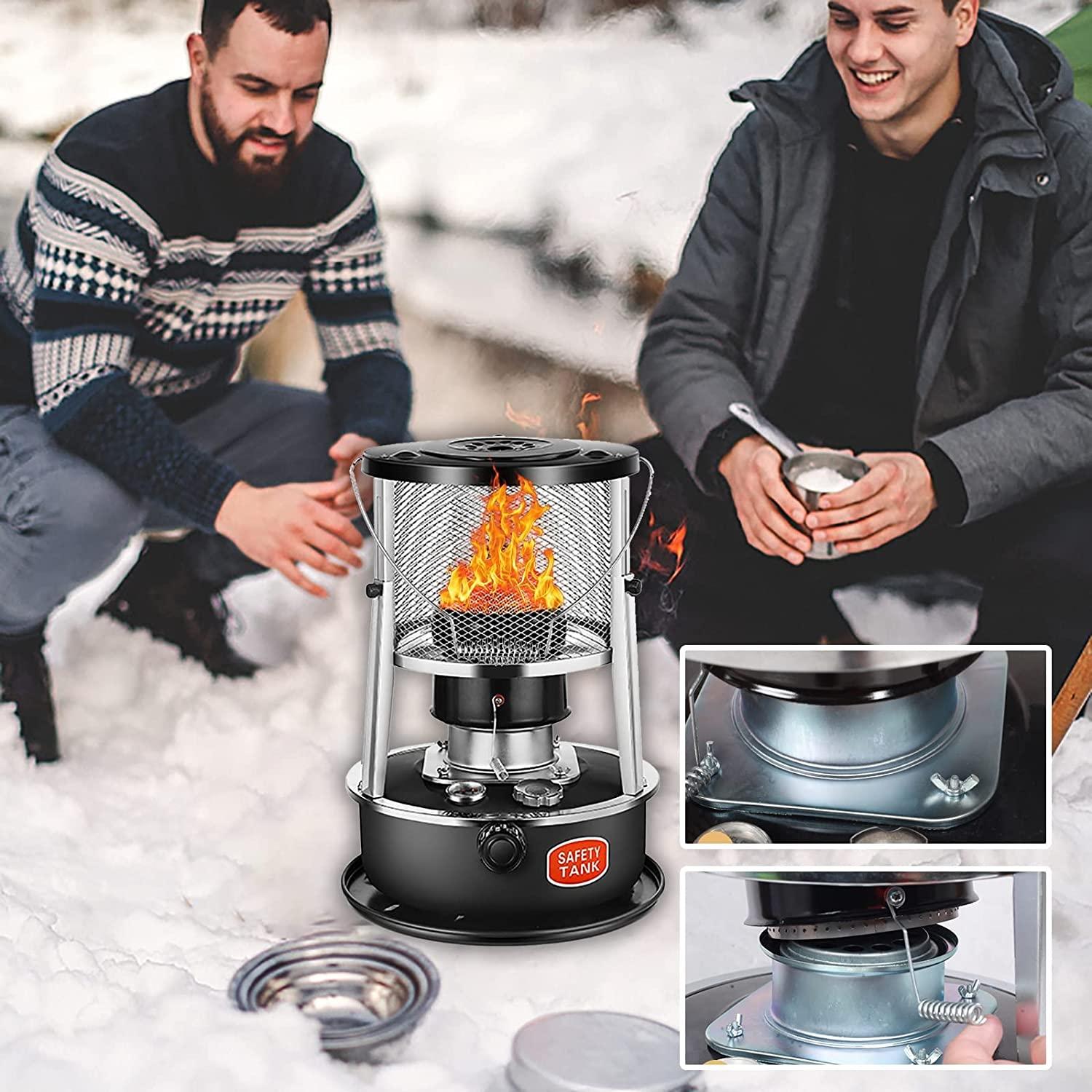 4.6L Portable Kerosene Heater, Efficient Kerosene Heater, Indoor Kerosene Stove with Fall Protection with 2 Wicks, Kerosene Heater with Automatic Extinguishing for Indoor Tent Heating, Camping - Image 4