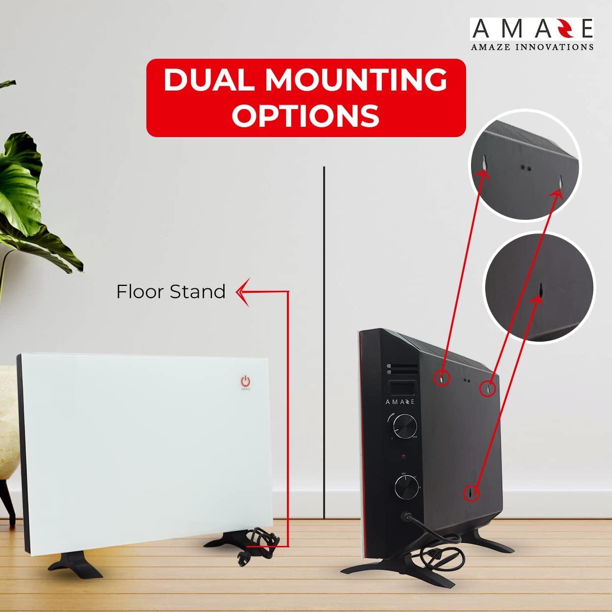 Amaze-Heater CLASSIC Model Dual Convection Glass Panel Electric Heater – 120V, 450/900 Watt (1534/3068 Btu/Hr) - Ideal for 250 to 350 Sq Ft Room - Image 5