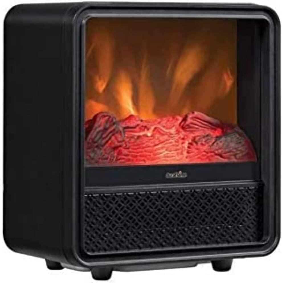 Duraflame 1500 Watt Small Portable Heater with Grate, Black