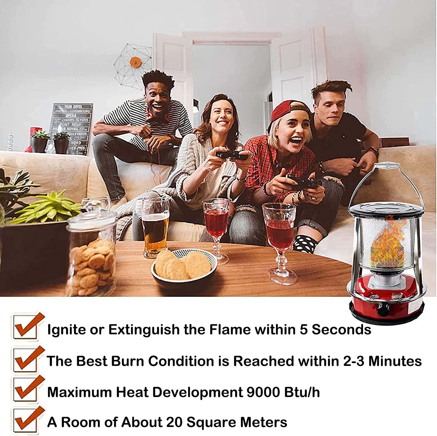 Tightstore Indoor Kerosene Heater, Kerosene Stove, Non Electric Heaters for Indoor, with Stove Bag + 6 Wick, Portable Stainless Steel Oil Heater - Image 7