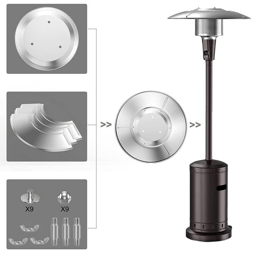 Ipretty Outdoor Patio Heater Reflector Shield Durable Aluminum Replacement Parts Accessories Safe Propane Heater Focusing Reflector method - Image 8
