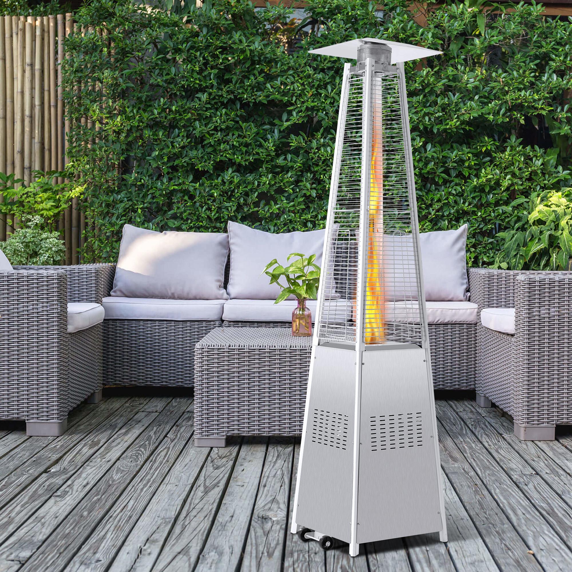 Aibecy 42000 BTU Stainless Steel Material Pyramid Glass Tube Outdoor with Long Strips of with Aluminum Reflector Shield Heating Up to 115 feet - Image 3