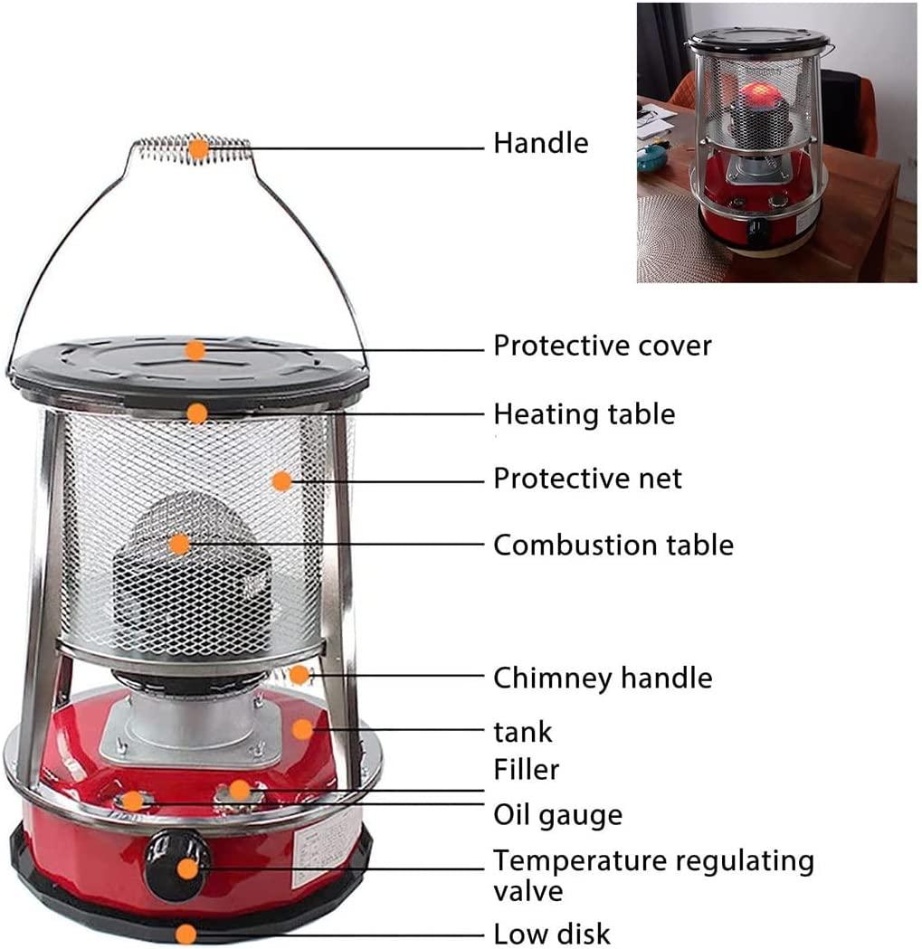 Kerosene Stove for Camping,Portable Indoor Oil Heater Tent Kerosene Heating Stove Non Electric Emergency Heater for Ice Fishing Backpacking Hiking Hunting (Size : 4.6L/Red) - Image 5