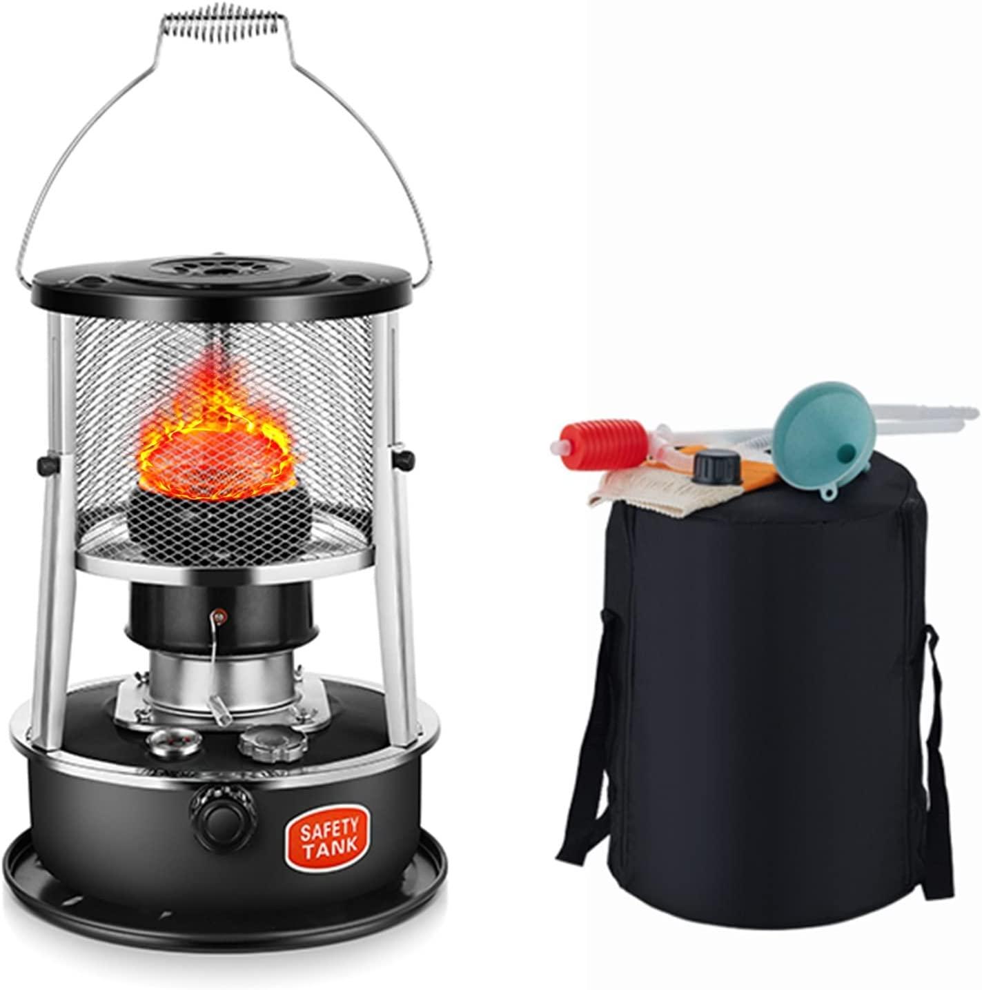 Compact Convection Kerosene Wick Heaters Non Electric Portable Kerosene Stove Oil Burner 10000 BTU 4.5L Efficient Smoke- Camping Stove for Indoor Use, Height Adjustable