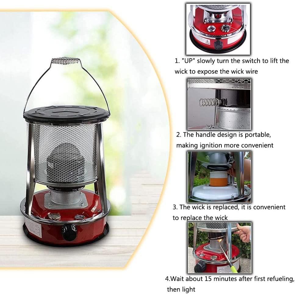 Kerosene Stove Portable 4.6L Interior Kerosene Heater Burner, Mobile Without Electricity Kerosene Heater with Wick, for Indoor Tent Heating Camping Cooking - Image 6
