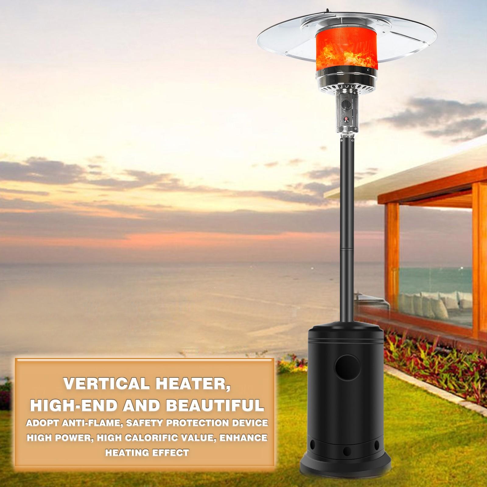 DJKDJL Outdoor Patio Heater With Wheels,Propane 46,000 BTU Premium Outdoor Patio Heater, Black, 77*46*46cm
