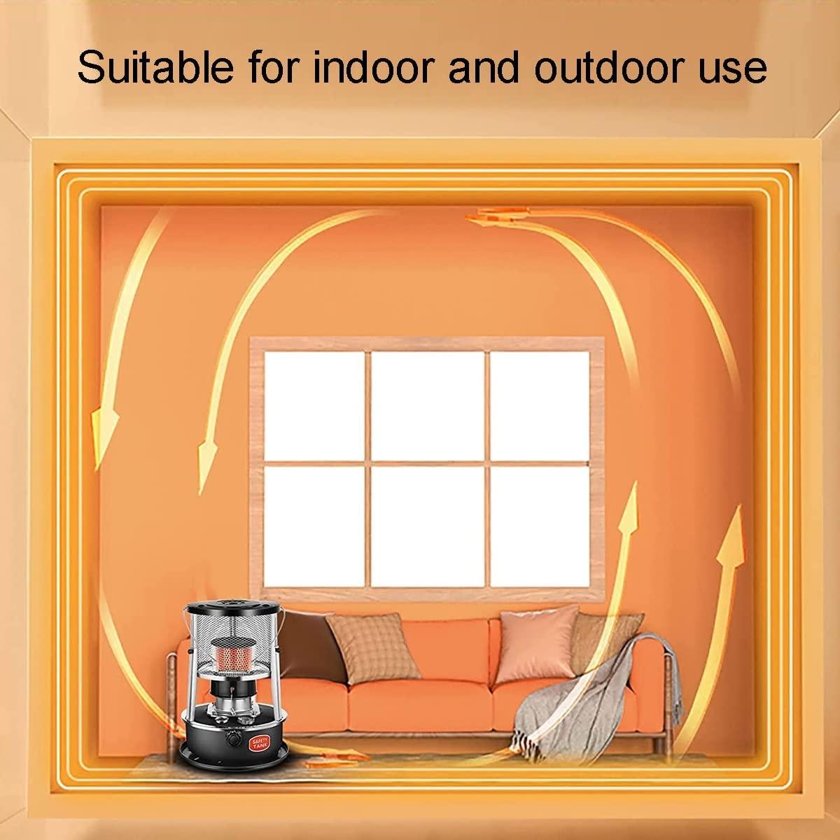 DUTIL Adjustable Height Kerosene Stove, Indoor Heater Non Electric with Glass Chimney,Black Portable Kerosene Stove Heaters, with Storage Bag and Accessories - Image 7
