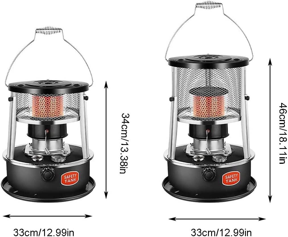 DUTIL Adjustable Height Kerosene Stove, Indoor Heater Non Electric with Glass Chimney,Black Portable Kerosene Stove Heaters, with Storage Bag and Accessories - Image 3