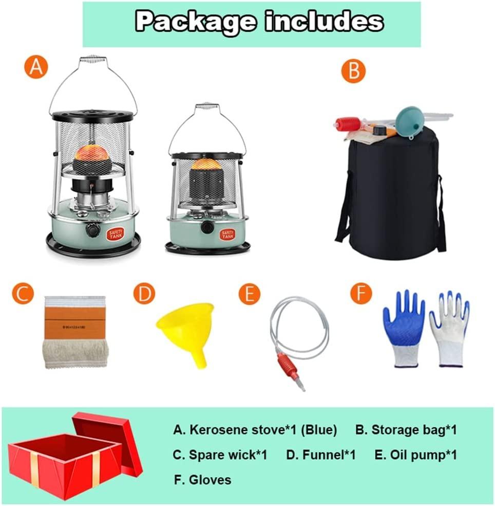 Kerosene Heaters for Indoor Use 4.5L Kerosene Stove Heater with Stove Bag Non Electric Heater Low Power Consumption Backpack Hiking Hunting (Color : Blue) - Image 6