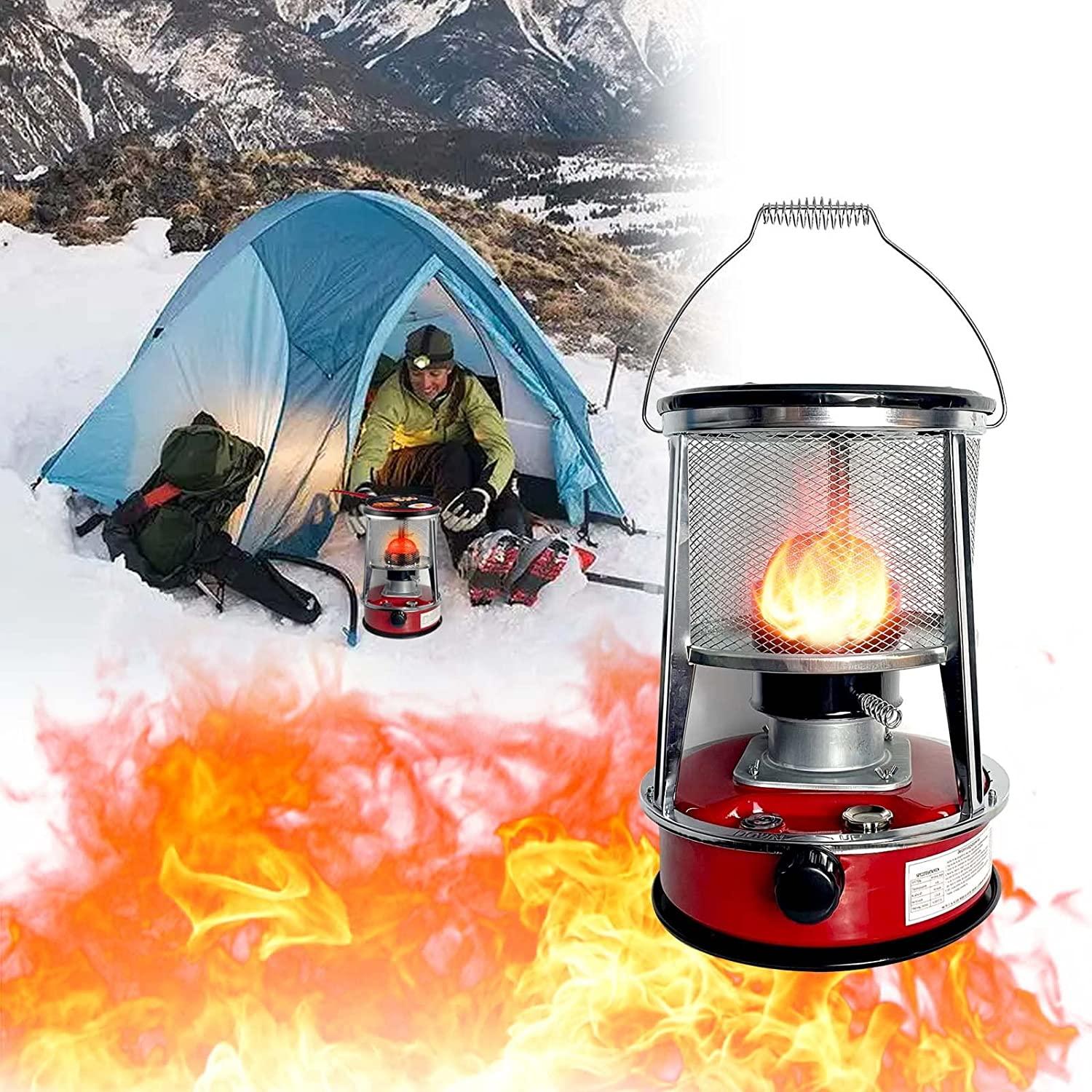 Cooking Kerosene Stove Camping Efficient Multifunctional Kerosene Heater Emergency Space Burner 9000 BTU for Ice Fishing Backpack Hiking Hunting 4.6L (Color : Red, Size : 4.6L+7 Wicks)