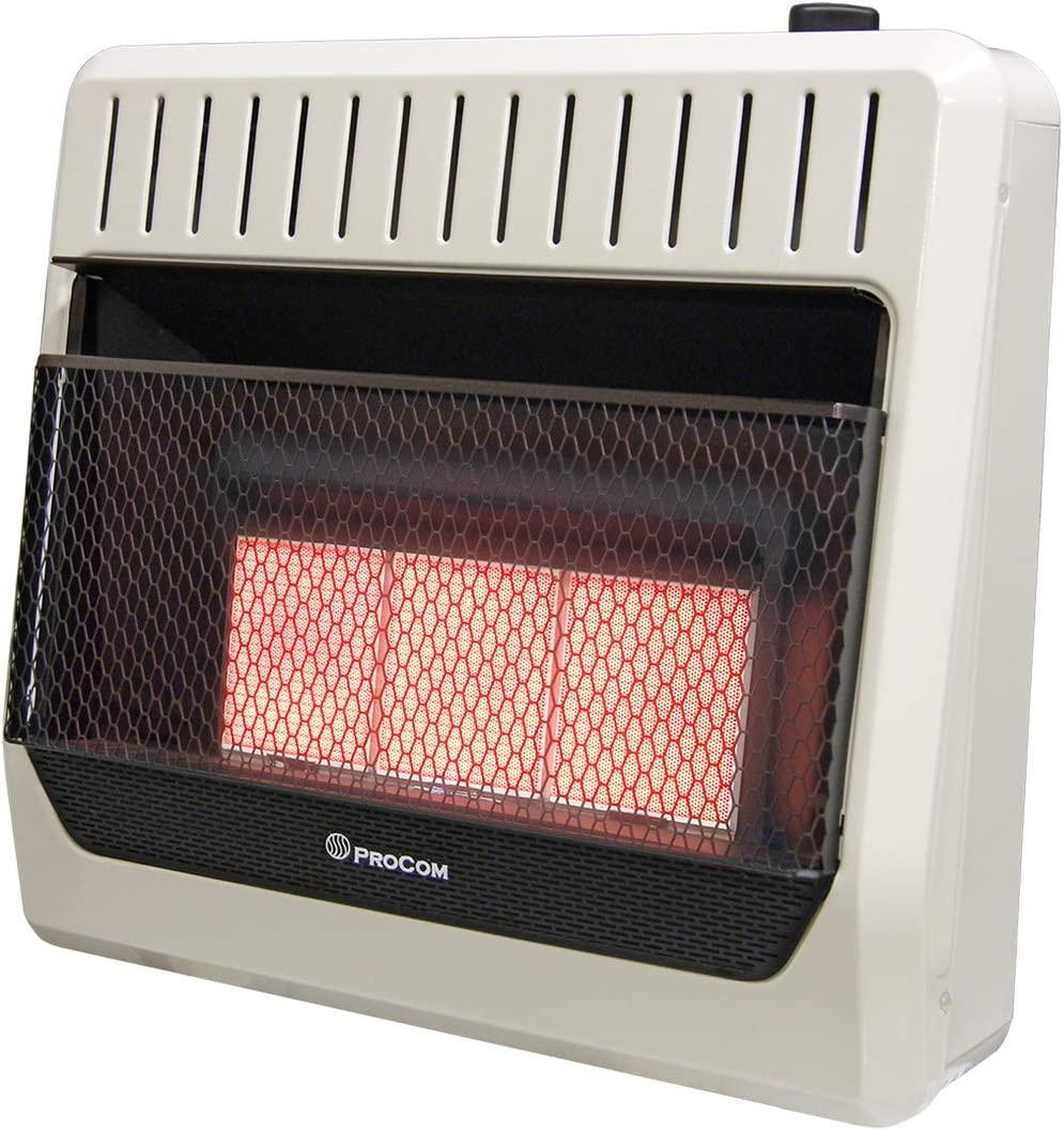 ProCom ML3PHG Heating Propane Gas Ventless Infrared Plaque Heater, 28,000 BTU, 30,000, Black