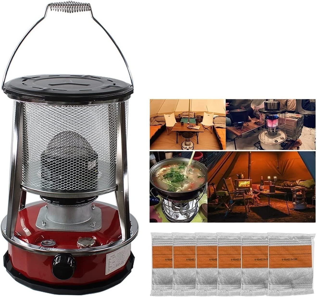 WORDFUN Paraffin Heaters for Home Indoor - Kerosene Heater Replacement Wicks 6 PCS - Portable Efficient Kerosene Heater, for Office Kitchen Bedroom Garage Cafe, Easy to Use, Long Lasting