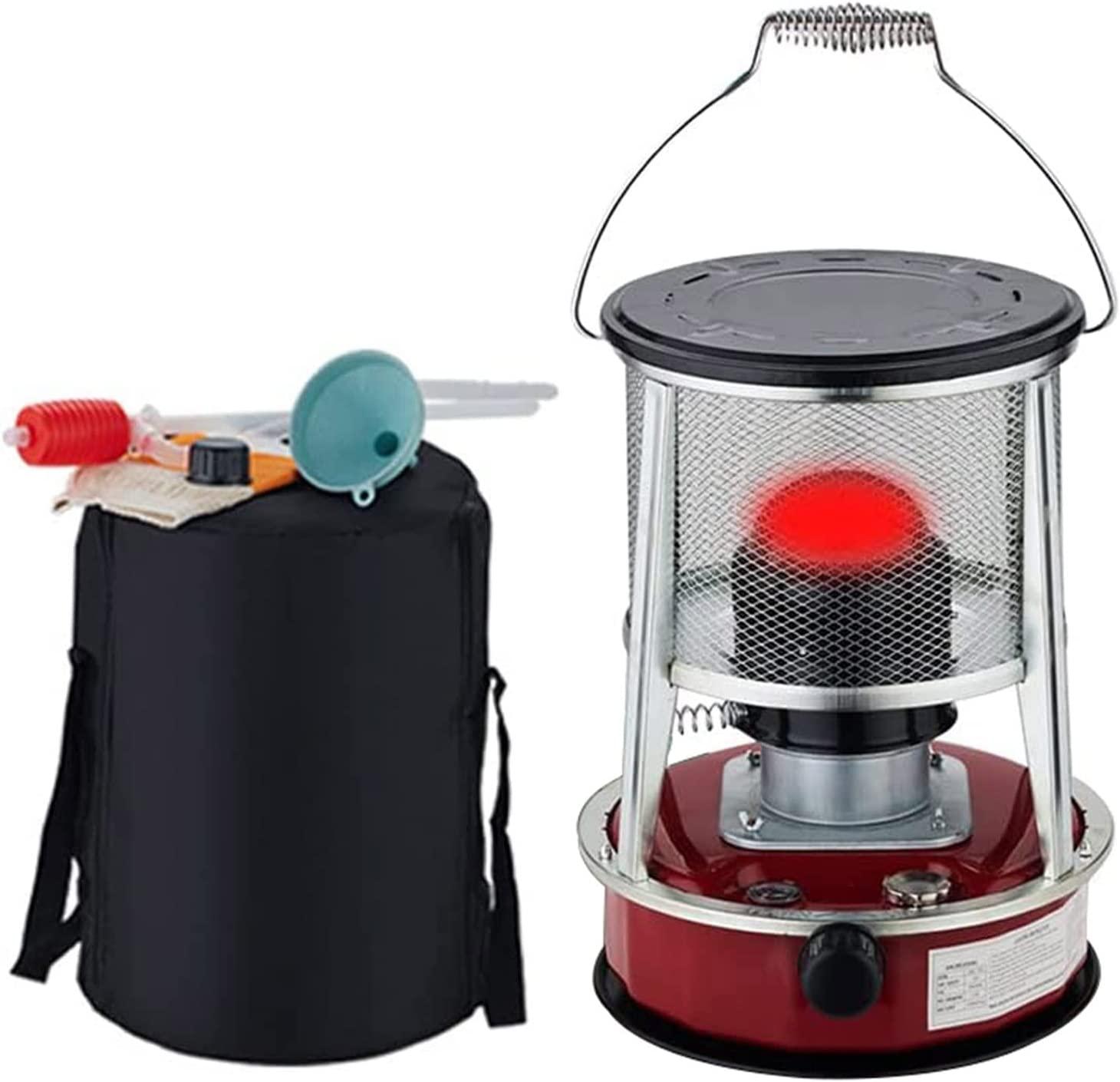 Camping Oil Heaters Indoor Kerosene Heater with 6 Wicks Adjustable Flame Kerosene Stove Burner for Outdoor Hiking Hunting Blind Tent Survival Emergency (Color : Red (4.6L 6 Wicks))