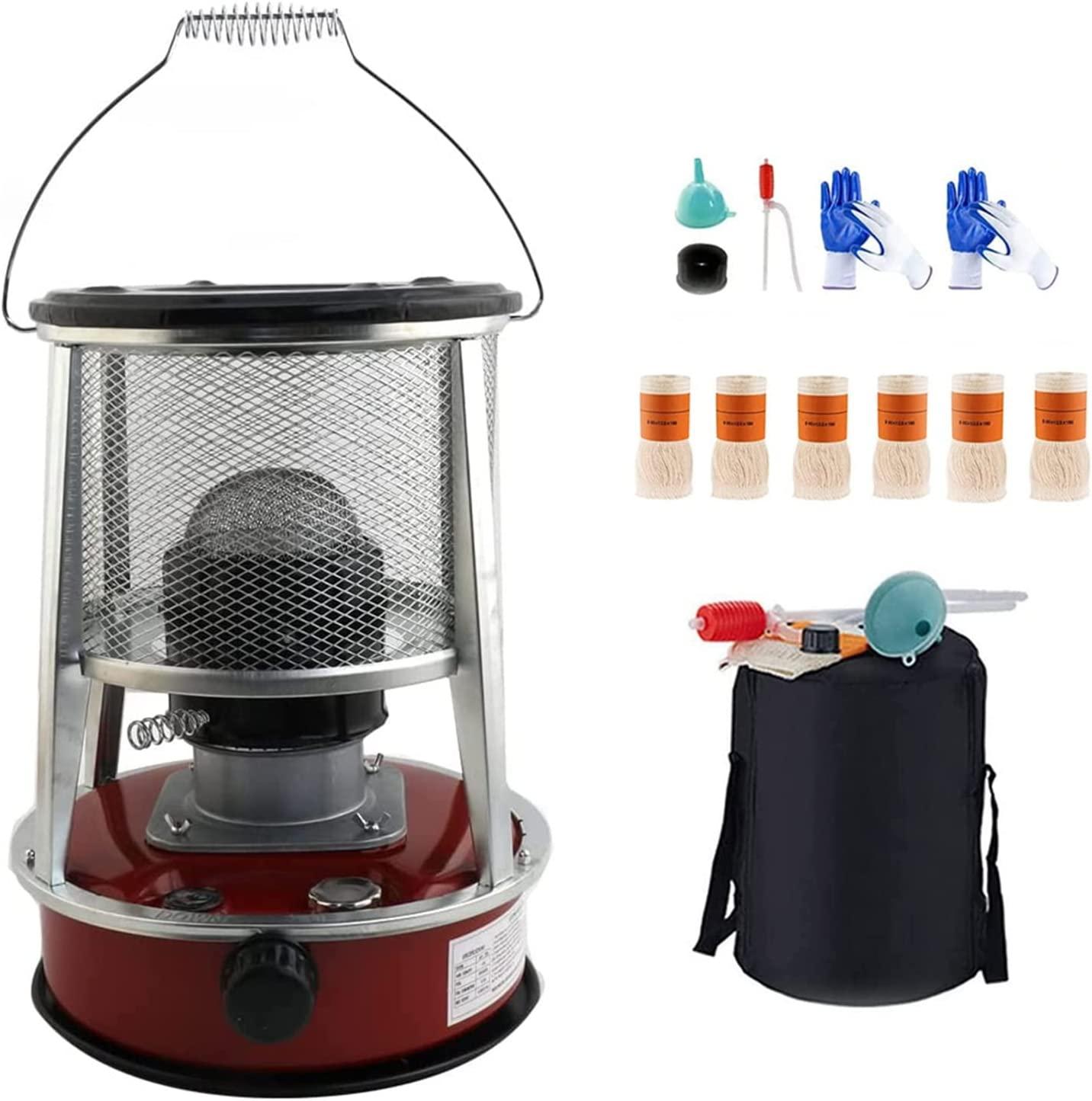 Portable Kerosene Stove Heater for Indoor/Outdoor, Camping, Adjustable Flame, Kerosene Stove Burner Non Electric Kerosene Convection Heater Fuel-efficient, 10000 BTU 4.6L/6L