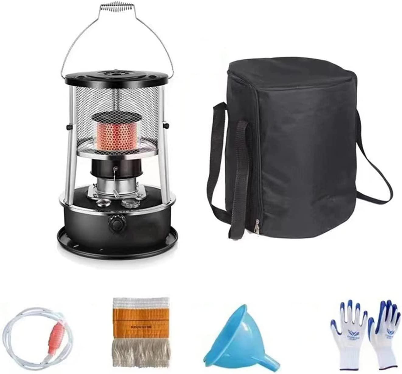 Kerosene Stove Heater for Indoor Camping, Large Lightweight Portable Stainless Steel Oil Heater Glass Burner Kerosene Stove Heater for Indoor and Outdoor, Camping and Fishing-4.5L A